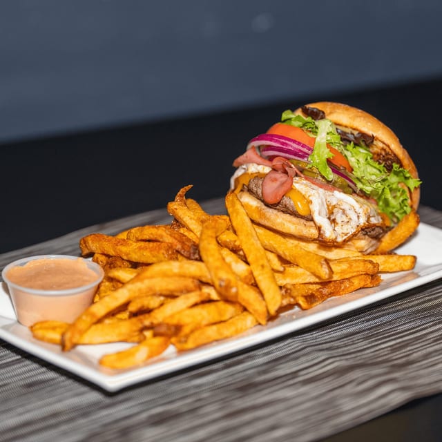 Ridiculous Burger with Ridiculous Sauce.